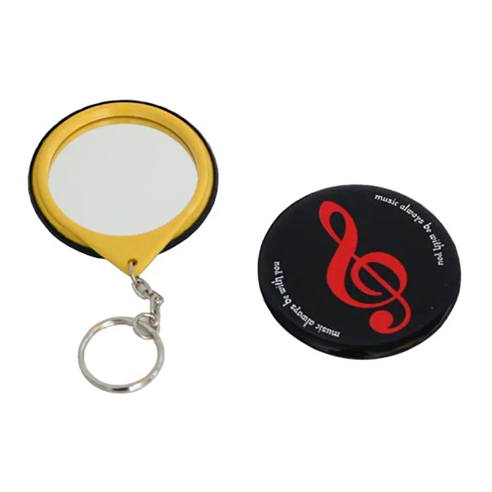 Black Key Ring Mirror with Red Clef