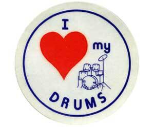 Stickers (Pack of 10)  I Love My Drums