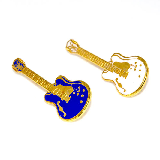 Coloured Enamel Semi-Acoustic Guitar Brooch 25-30mm