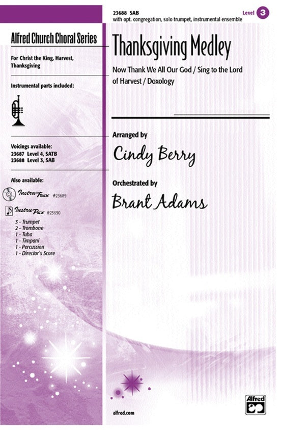 Thanksgiving Medley SAB/PNO Choral Sheet Music