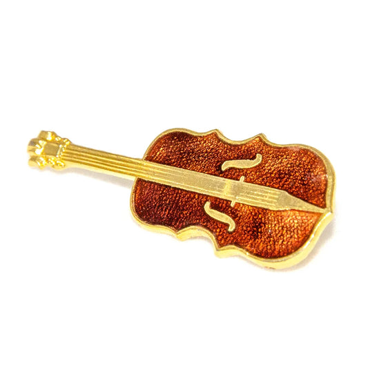 Coloured Enamel Double Bass Brooch 25-30mm