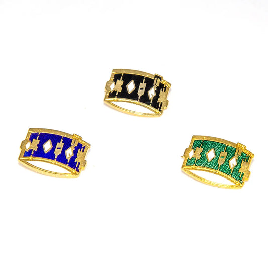 Coloured Enamel Drum Brooch - UK Badges, 25-30mm