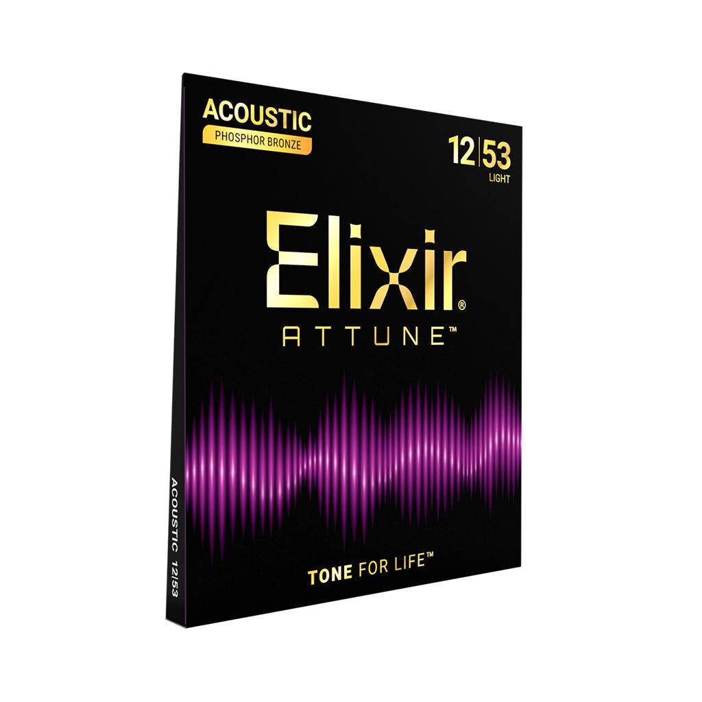 Elixir 21052 Attune Acoustic Guitar Strings Phosphor Bronze Coated Light Gauge 12-53 — view 5