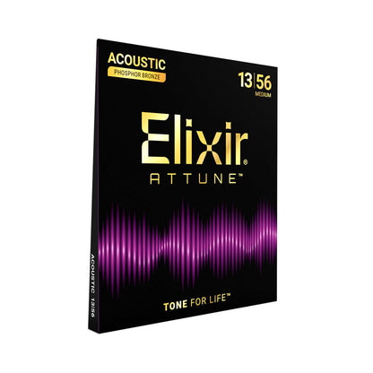 Elixir 21102 Attune Acoustic Guitar Strings Phosphor Bronze Coated Medium Gauge 13-56 — view 5