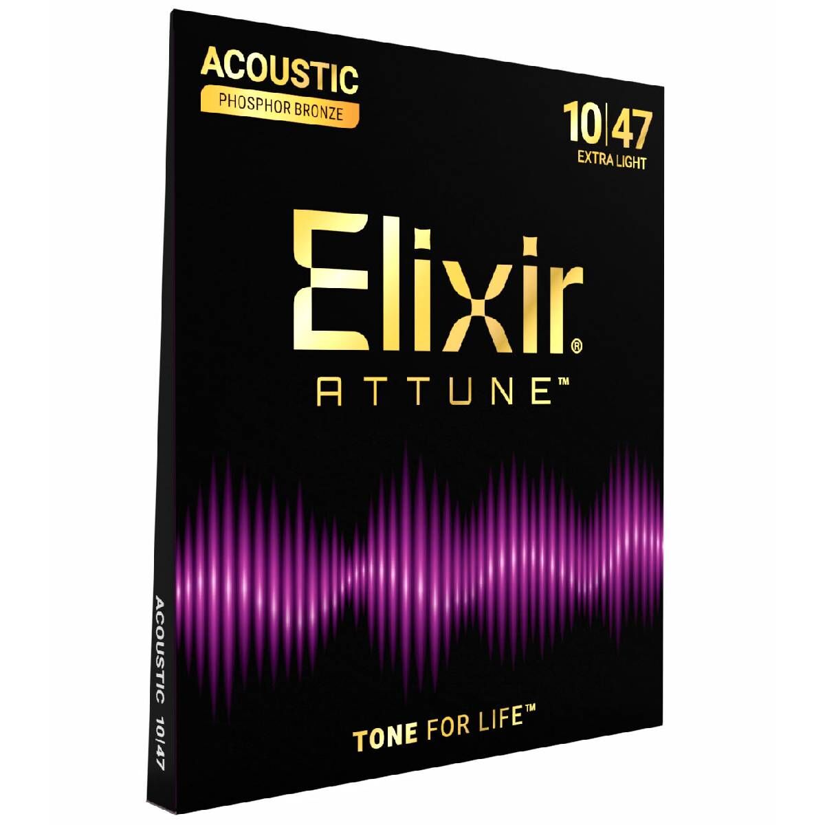 Elixir 21002 Attune Acoustic Guitar Strings Phosphor Bronze Coated Extra Light .010-.047 — view 3