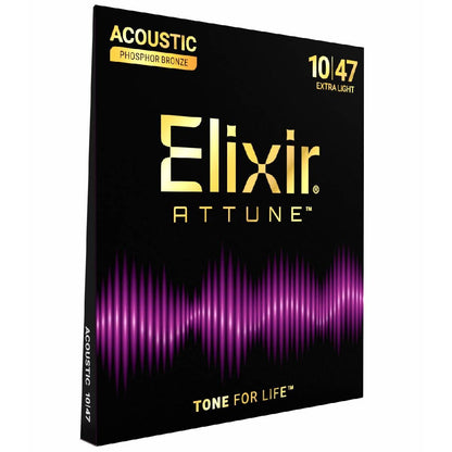Elixir 21002 Attune Acoustic Guitar Strings Phosphor Bronze Coated Extra Light .010-.047 — view 3