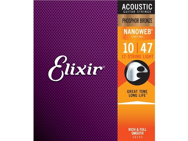 Elixir : #16152: Aco Nano Phos Bronze 12 String Lite 10-47