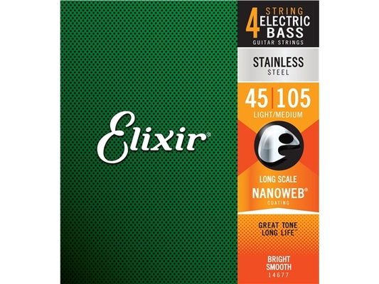 Elixir : # 14677: Bass Nano Stainless Steel Med 45-105