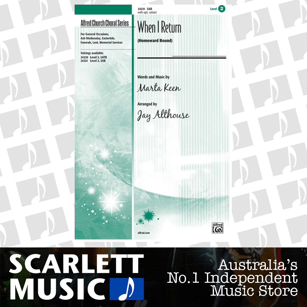 When I Return Homeward Bound SAB Arr Althouse Choral Sheet Music — view 2