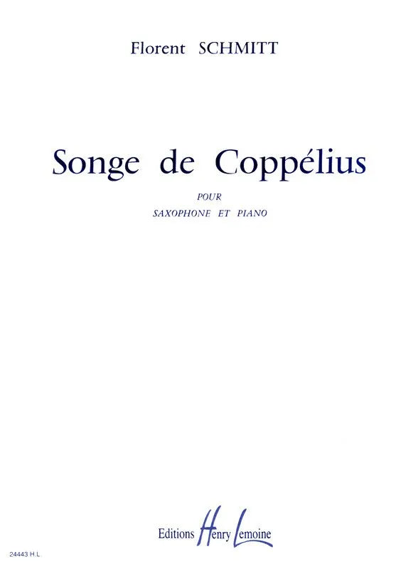 Schmitt - Songe de Coppelius for Tenor or Soprano Saxophone and Piano