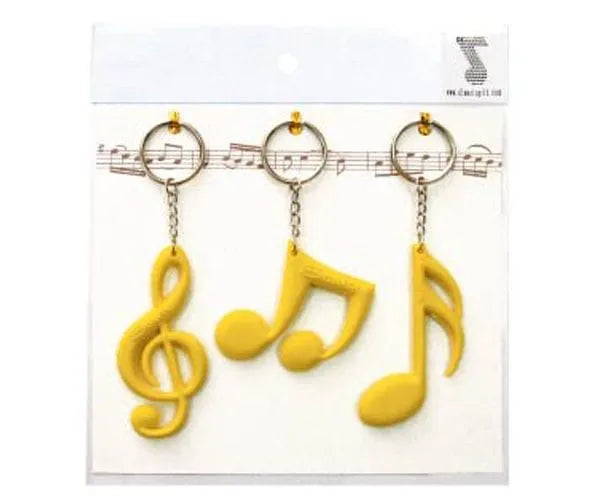 Key Ring Set 3Pc Clef Quav Semi Yellow
