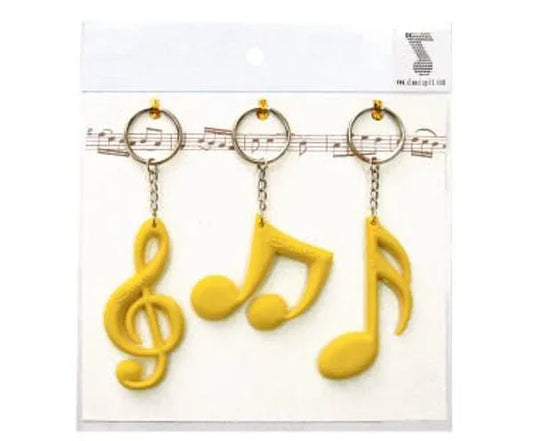 Key Ring Set 3Pc Clef Quav Semi Yellow