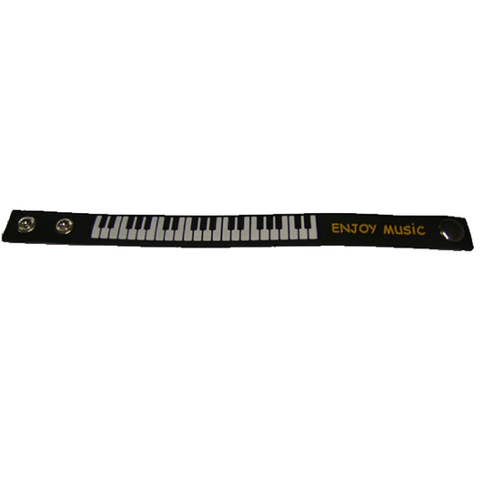 Black Piano Keys Wrist Strap