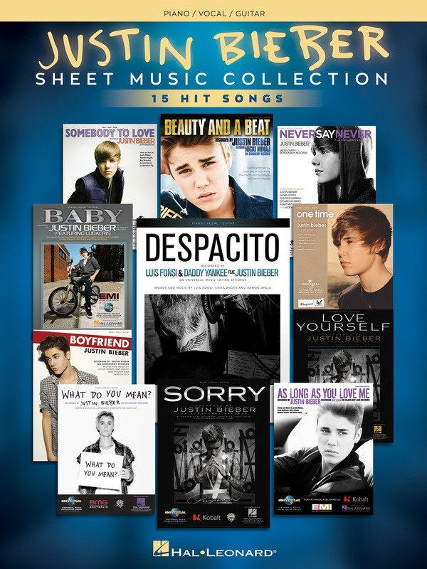 Justin Bieber: Sheet Music Collection — Piano/Vocal/Guitar (Hal Leonard)