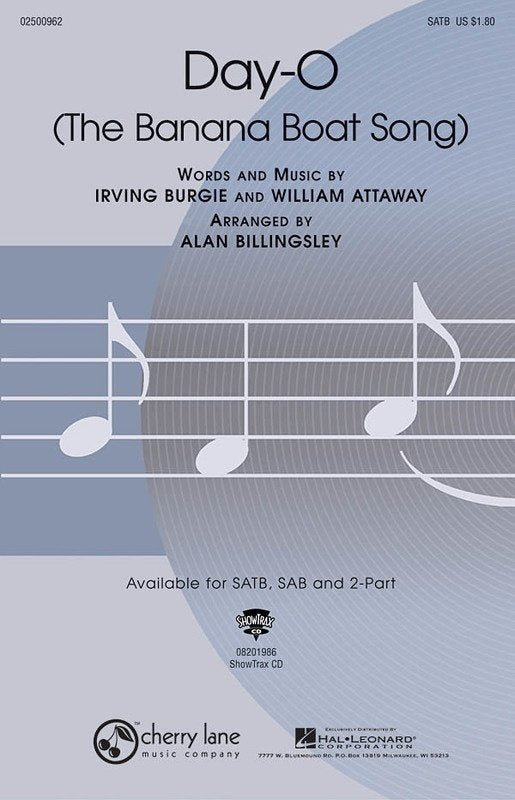 Day-O (The Banana Boat Song) — SAB Choral Score (Cherry Lane Music)