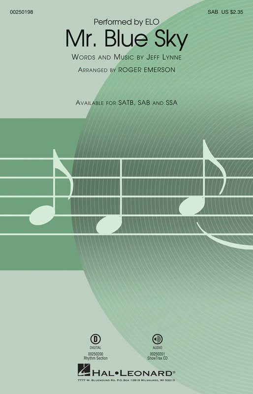 Mr. Blue Sky — SAB Choral (Hal Leonard)
