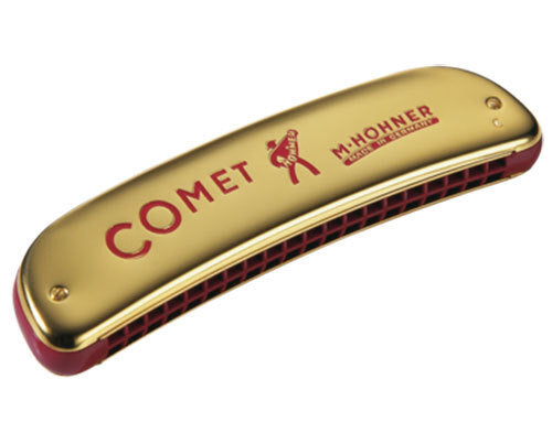 Hohner Comet 40 Octave Harmonica Key of C with Brass Reeds and Anodized Covers