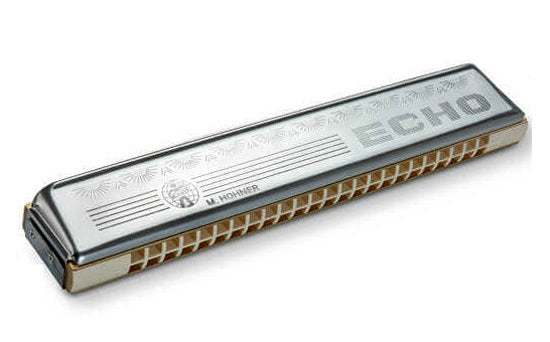 Hohner Echo 48 Tremolo Harmonica Key of C with Maple Comb and Stainless Steel Covers