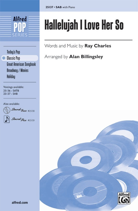 Hallelujah I Love Her So SAB/Piano Arr Billingsley
