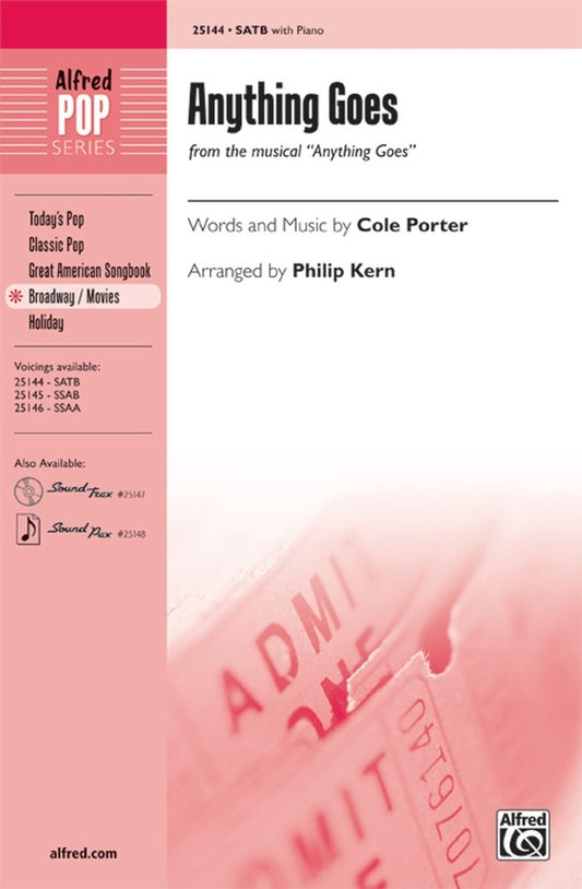 Anything Goes SATB/Piano Arrangement by Kern