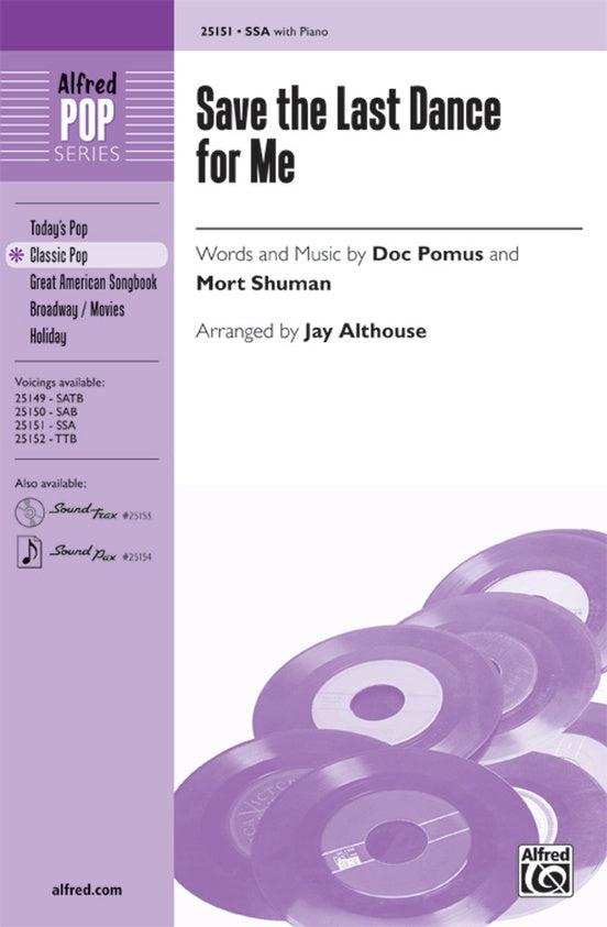 Save The Last Dance For Me SSA/Piano Arr Althouse