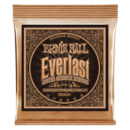 Ernie Ball Everlast Medium Coated Phosphor Bronze Acoustic Guitar String, 13-56 Gauge