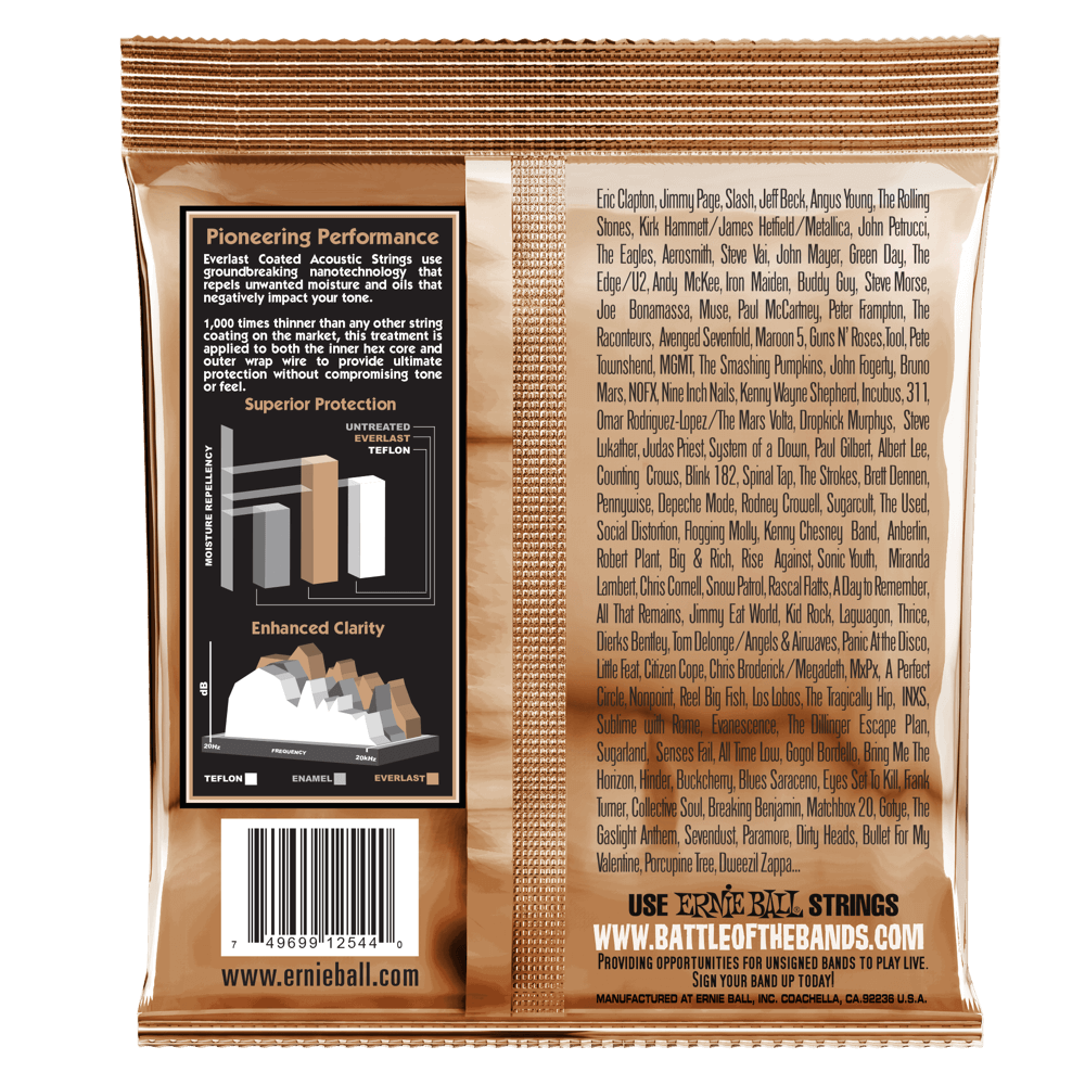 Ernie Ball Everlast Medium Coated Phosphor Bronze Acoustic Guitar String, 13-56 Gauge — view 2