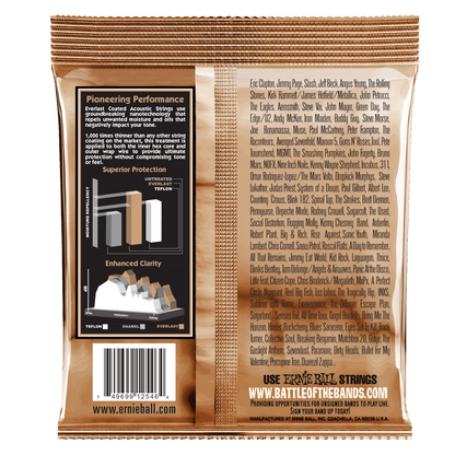Ernie Ball Everlast Medium Light Coated Phosphor Bronze Acoustic Guitar String, 12-54 Gauge — view 2