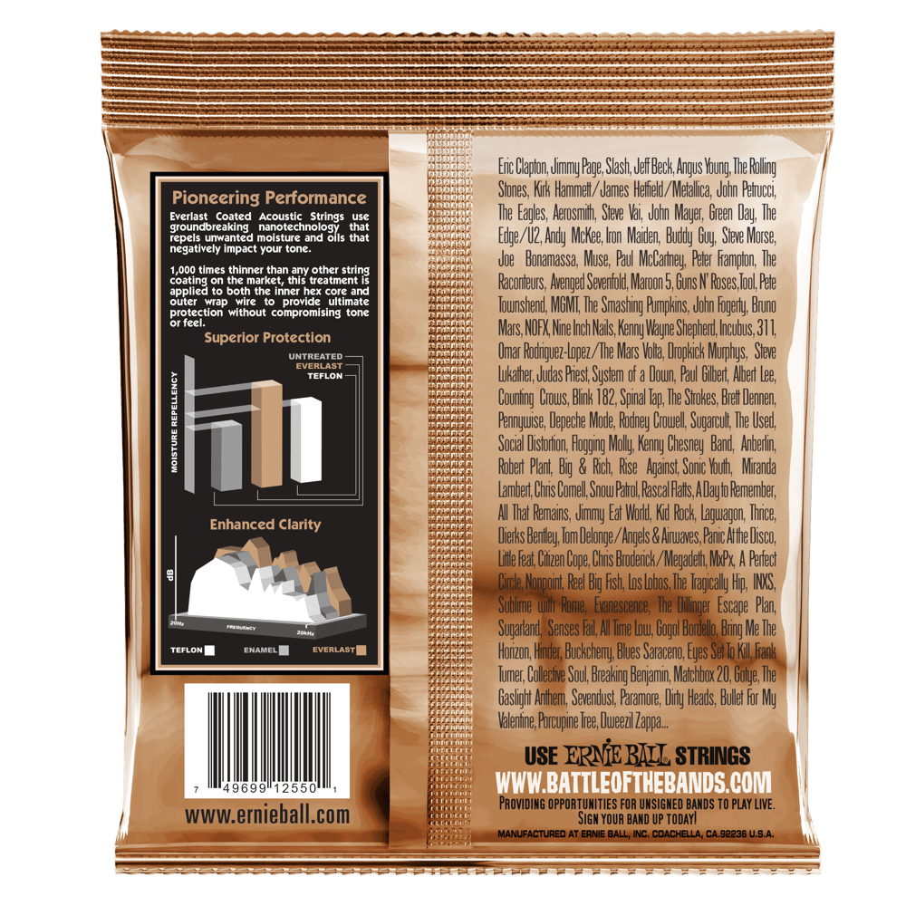 Ernie Ball Everlast Extra Light Coated Phosphor Bronze Acoustic Guitar String, 10-50 Gauge — view 2
