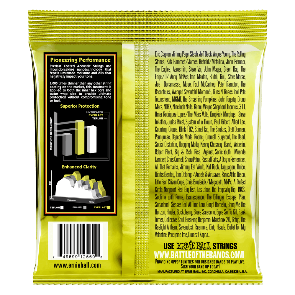 Ernie Ball Everlast Extra Light Coated 80-20 Bronze Acoustic String, 10-50 Gauge — view 2