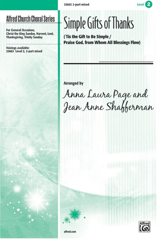 Simple Gifts of Thanks 2 Pt Mixed Choir Sheet Music
