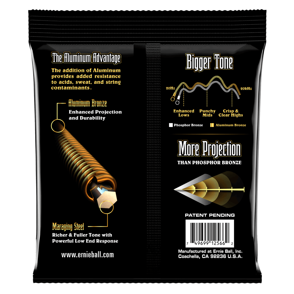 Ernie Ball Medium Light Aluminum Bronze Acoustic Guitar Strings, 12-54 Gauge — view 2