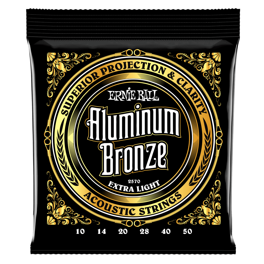 Ernie Ball Extra Light Aluminum Bronze Acoustic Guitar String, 10-50 Gauge