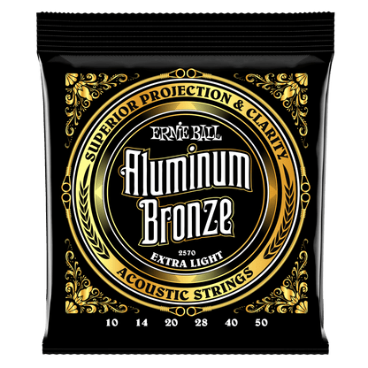 Ernie Ball Extra Light Aluminum Bronze Acoustic Guitar String, 10-50 Gauge
