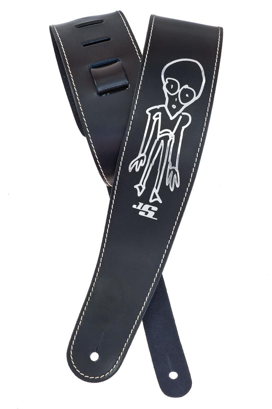 Planet Waves Joe Satriani Leather Guitar Strap, Grey Man