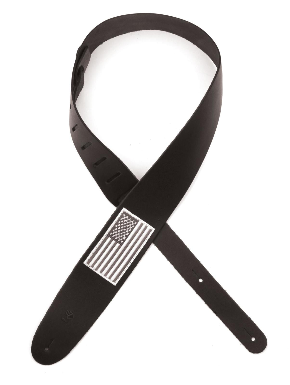 2.5 Inch Leather with Grey American Flag Patch