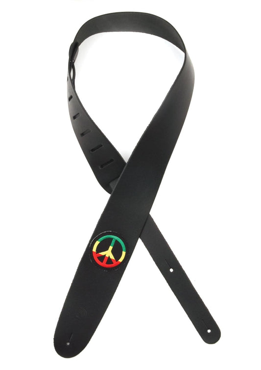 2.5 Inch Leather with Jamaican Peace Sign Patch