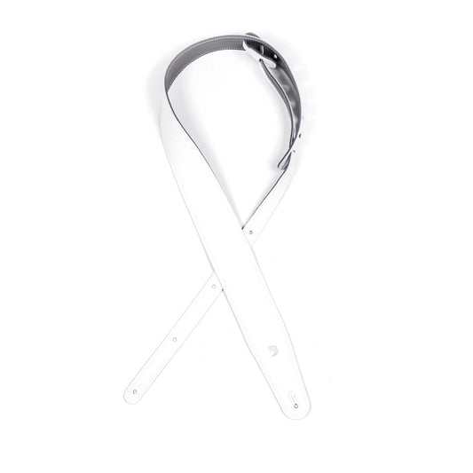 Reversible Leather Guitar Strap, Black/White, by D'Addario