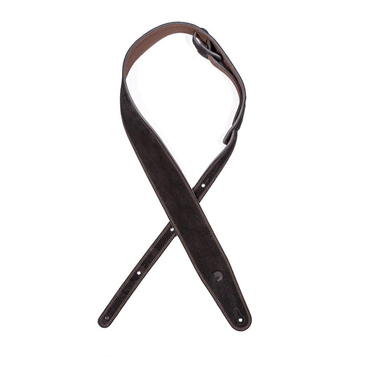 Reversible Leather Guitar Strap, Black/Brown Suede, by D'Addario