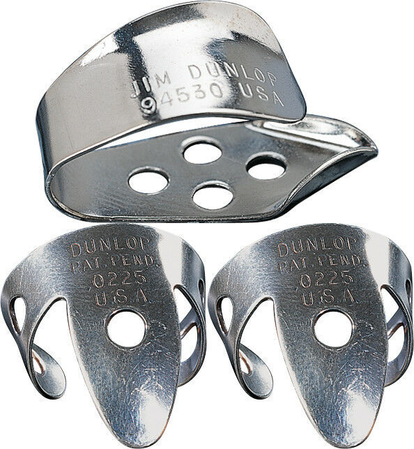 Jim Dunlop Nickel Silver: 1 x Thumb Pick & 2 x .018 IN Finger Picks, Guitar