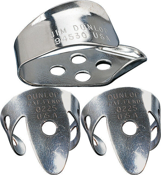 Jim Dunlop Nickel Silver: 1 x Thumb Pick & 2 x .018 IN Finger Picks, Guitar