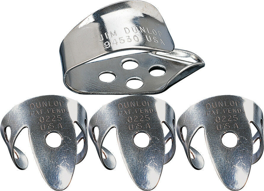 Jim Dunlop Nickel Silver: 1 x Thumb Pick & 3 x .018 IN Finger Picks, Guitar