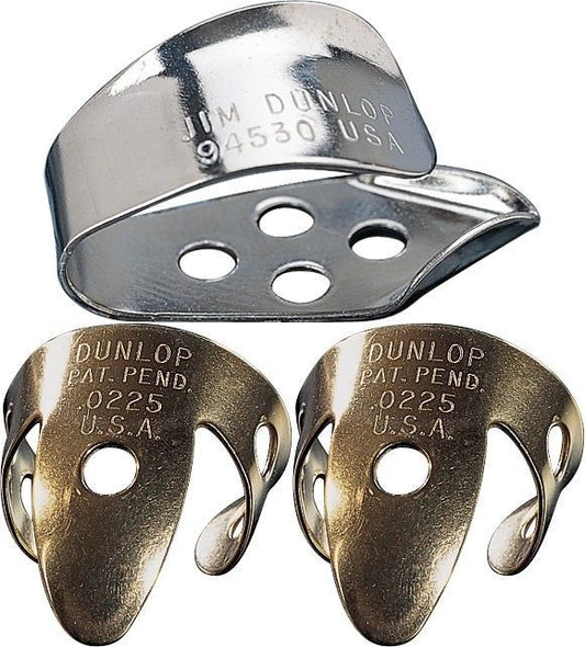Jim Dunlop 1 x Nickel Silver Thumb Pick & 2 x Brass .020 IN Finger Picks, Banjo