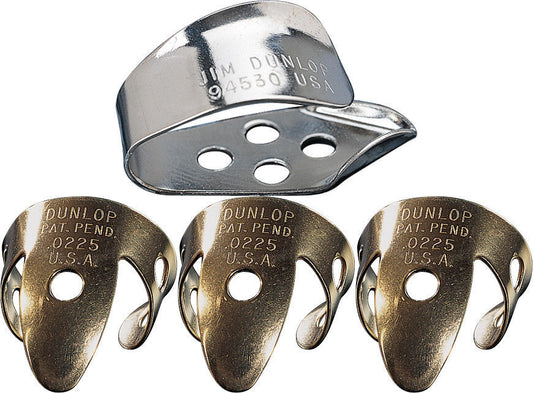Jim Dunlop 1 x Nickel Silver Thumb Pick & 3 x Brass .0225 IN Finger Picks, Banjo