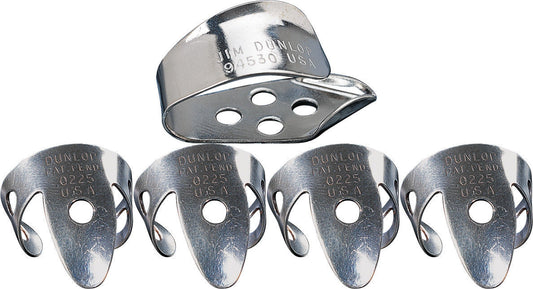 Jim Dunlop Nickel Silver: 1 x Thumb Pick & 4 x .0225 IN Finger Picks, Guitar