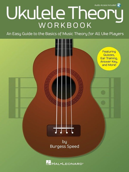 Ukulele Theory Workbook by Hal Leonard - 96 Pages, Beginner's Guide to Music Theory, Includes Audio Tracks for Download or Streaming