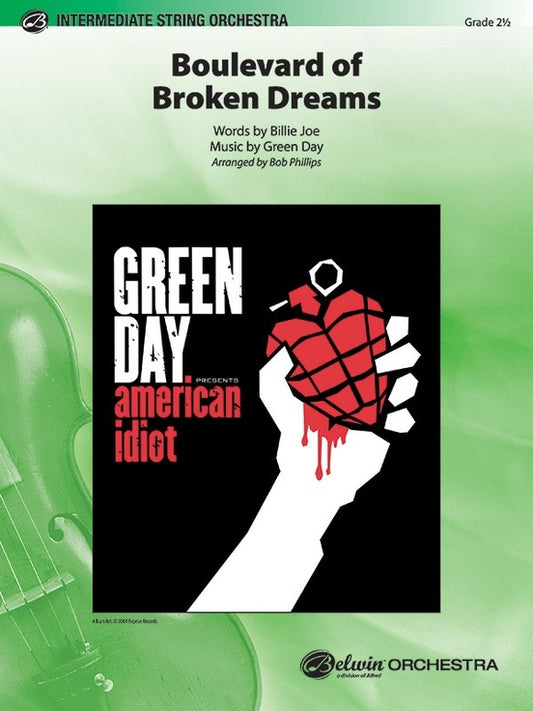 Boulevard of Broken Dreams String Orchestra Sheet Music Grade 2.5