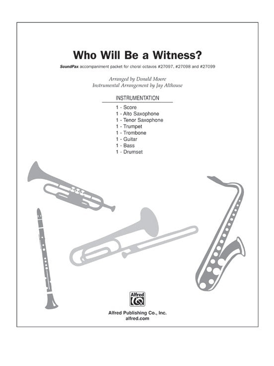 Who Will Be a Witness S/PAX Choral Sheet Music