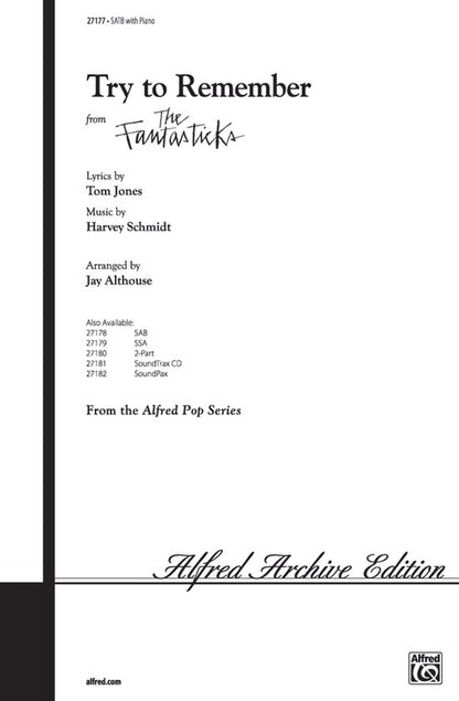 Try to Remember SATB Choral Sheet Music