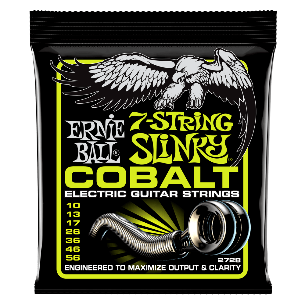 Ernie Ball 2728 Cobalt 7-String Regular Slinky Electric Guitar Strings 10-56